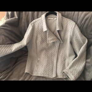 Isaac Mizrahi quilted knit motorcycle jacket